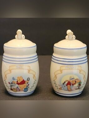 Lenox Winnie the Pooh Blue and Cream Salt & Pepper Shakers